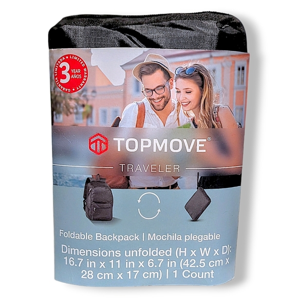 TOPMOVE® Folding Backpack w/ Built-in Carrying Case 20L Packable Ultra Light - Picture 2 of 15